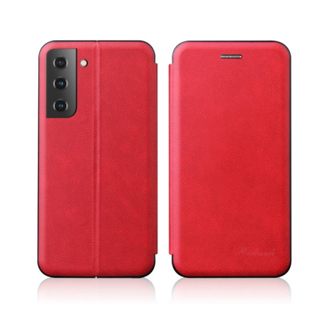 Чехол-книжка Retro Texture Magnetic для Samsung Galaxy S22 Ultra 5G - красный