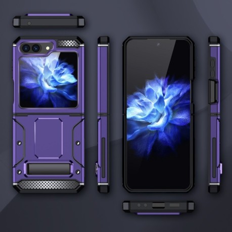 Противоударный чехол Matte Holder Series для Samsung Galaxy Flip 5 - фиолетовый