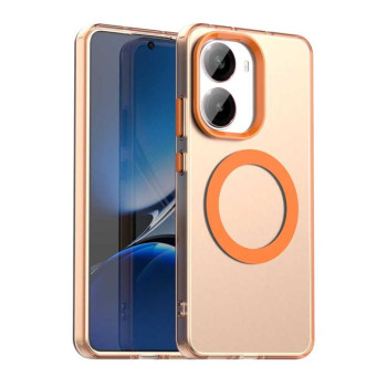 Противоударный чехол Candy Magsafe PC Hybrid TPU для Xiaomi Poco X7 Pro - оранжевый