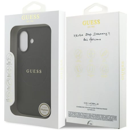 Оригінальний чохол Guess Grained Ring з MagSafe на iPhone 17 - black