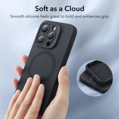 Силіконовий чохол ESR Cloud Halolock with Magsafe для iPhone 15 Pro - Black