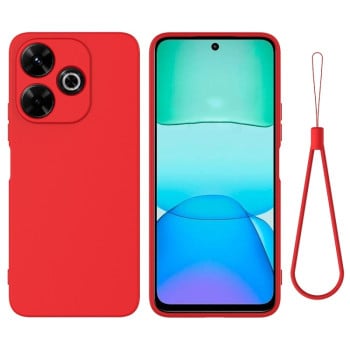 Силіконовий чохол Solid Color Liquid Silicone на Xiaomi Poco M6 4G - червоний