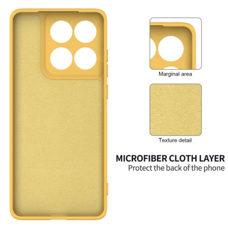 Силиконовый чехол Solid Color Liquid Silicone на Motorola Edge 60 Pro+ - желтый