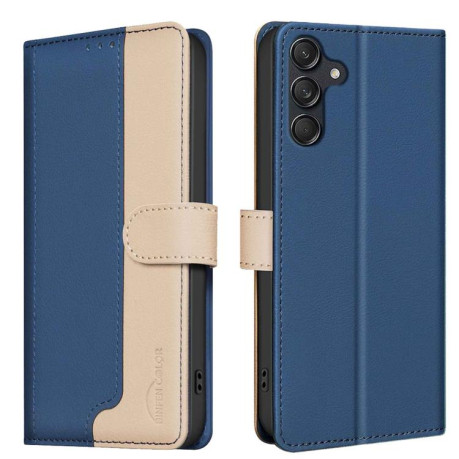 Чохол-книжка Color Matching RFID Anti-theft Leather на Samsung Galaxy M16 5G / F16 5G - синій