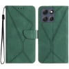 Чехол-книжка Stitching Embossed Leather для Motorola Moto G56 5G - зелений