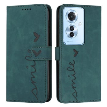 Чохол-книжка в стилі Retro м'яке покриття Skin Feel серія Amile на OPPO Reno11 F - зелений