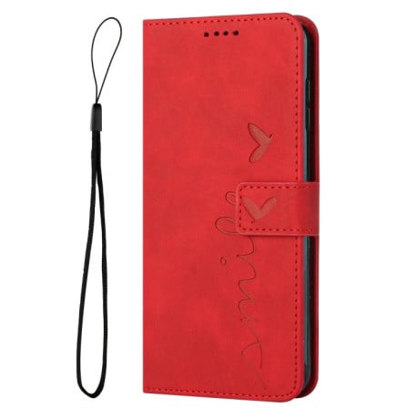 Чехол-книжка Skin Feel Heart Pattern для Xiaomi Redmi Note 12 Pro Speed / Poco X5 Pro 5G - красный