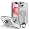 Ударостійкий чохол Skin-Friendly D-Ring Holder Magnetic з магнітним кільцем для iPhone 15 — сірий