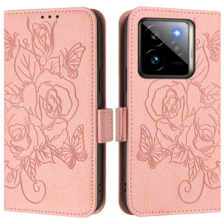 Чехол-книжка Embossed Rose RFID Anti-theft Leather для Realme GT 7 Pro 5G - розовый