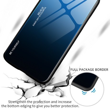 Протиударний чохол Gradient Color Glass для Samsung Galaxy A54 5G - чорно-синій