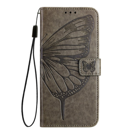 Чохол-книжка Embossed Butterfly для Samsung Galaxy S24 FE 5G - сірий