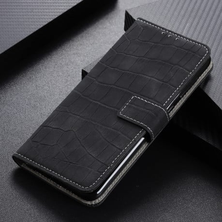 Чохол-книжка Magnetic Crocodile Texture для Samsung Galaxy S24 FE 5G - чорний