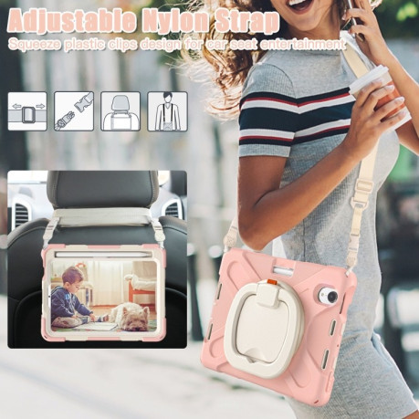 Противоударный чехол Shoulder Strap для iPad mini 6 - розовое золото