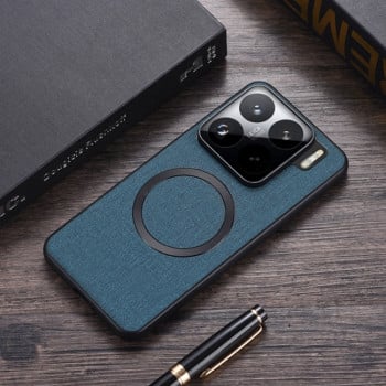 Противоударный чехол CD Magnetic Cloth Texture для Xiaomi 15 - зеленый