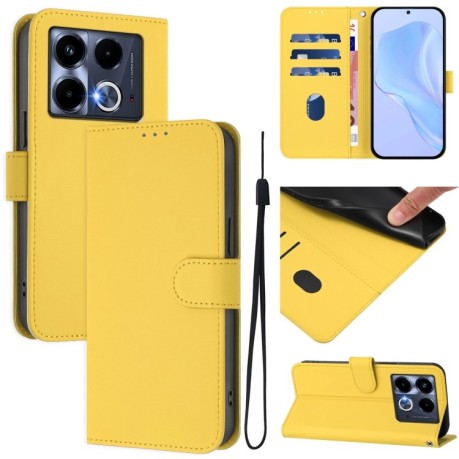 Чехол-книжка Skin Feel Solid Color Leather для Infinix Note 40 4G - желтый