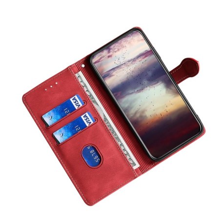 Чехол-книжка Stitching Skin Feel для OnePlus Ace / 10R - красный