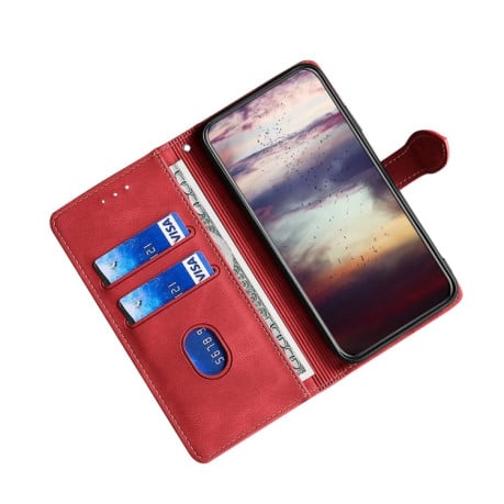 Чехол-книжка Skin Feel Magnetic Buckle для Vivo V23e/S10e - красный