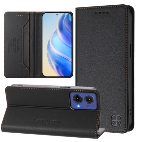Чохол-книжка RC01 Dual-Folded Magnetic Suction RFID Leather Motorola Moto G85 - чорний