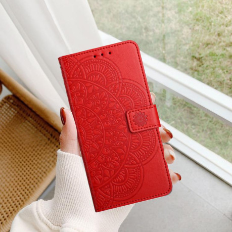 Чохол-книжка Flower Embossed Leather на Xiaomi Redmi Note 14 4G 164.48mm - червоний