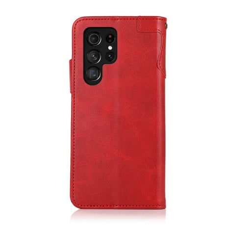 Чохол-книжка KHAZNEH Dual-Splicing Samsung Galaxy S22 Ultra 5G - червоний