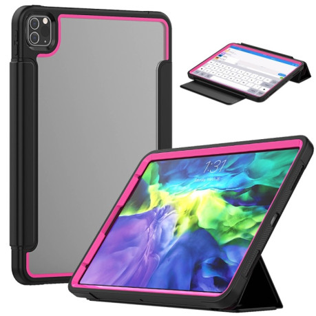Чехол-книжка Smart Acrylic + TPU для iPad Air 4 2020//Pro 11 2020/2018 - черно-розовый