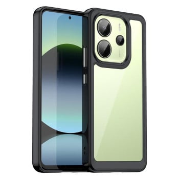 Протиударний чохол Colorful Acrylic Series із кольоровою силіконовою боковиною на Redmi Note 14 4G 164.84mm - чорний