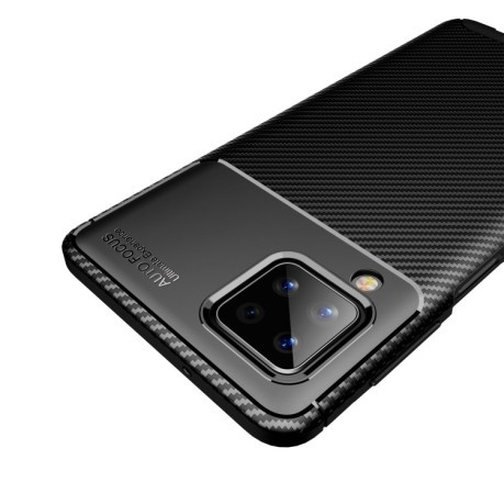 Ударозащитный чехол HMC Carbon Fiber Texture на Samsung Galaxy A12/M12 - коричневый