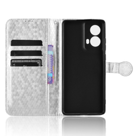 Чохол-книжка Honeycomb Dot для Motorola Moto G85 5G - сріблястий