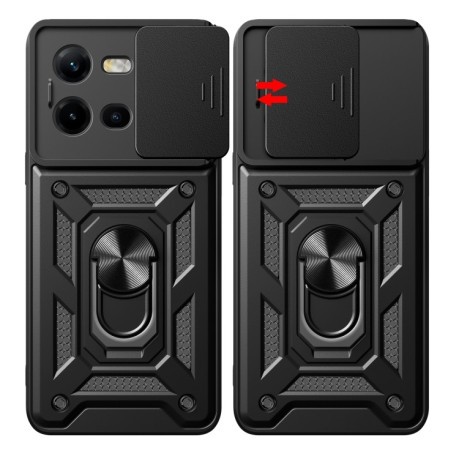Противоударный чехол Sliding Camshield для Vivo V25 5G/V25e 4G/X80 Lite 5G - синий