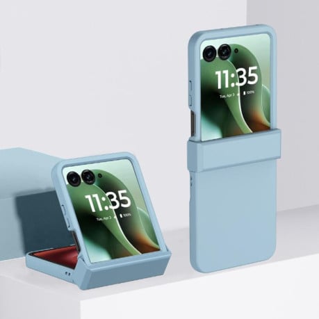 Противоударный чехол 3 in 1 Skin Feel PC для Motorola Razr 60 Ultra - голубой