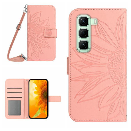 Чехол-книжка Skin Feel Sun Flower для Infinix Hot 50 Pro+ 4G - рожевий