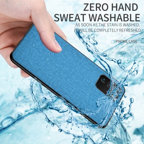 Протиударний чохол Cloth Texture на Samsung Galaxy S21 Ultra - блакитний