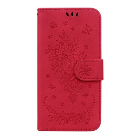 Чохол-книжка Butterfly Rose Embossed Samsung Galaxy M53 5G - червоний