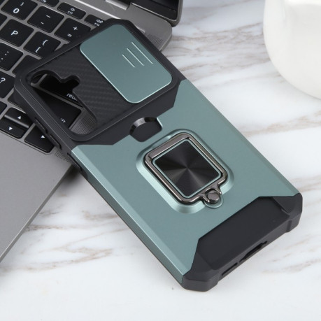 Противоударный чехол Armor Camera Shield для Samsung Galaxy A55 5G - зеленый