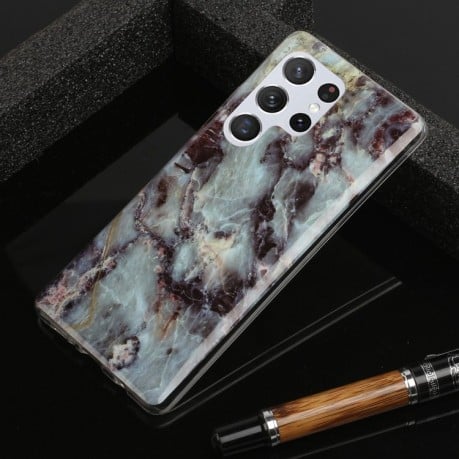 Чохол Marble Pattern Soft Samsung Galaxy S22 Ultra 5G - коричневий