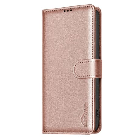 Чехол-книжка Litchi Texture RFID Anti-theft Leather для Motorola Edge 60 Pro - золотой