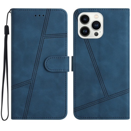 Чехол-книжка Stitching Skin Feel для iPhone 16 Pro Max - синий
