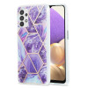 Противоударный чехол 3D Electroplating Marble для Samsung Galaxy A23 4G / 5G - темно-фиолетовый