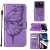 Чехол-книжка Embossed Butterfly для Xiaomi Poco M4 Pro 4G - светло-фиолетовый