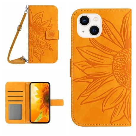 Чохол-книжка Skin Feel Sun Flower для iPhone 15 – жовтий
