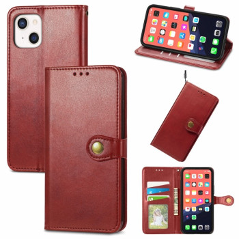 Чехол-книжка Retro Solid Color на iPhone 13 mini - красный