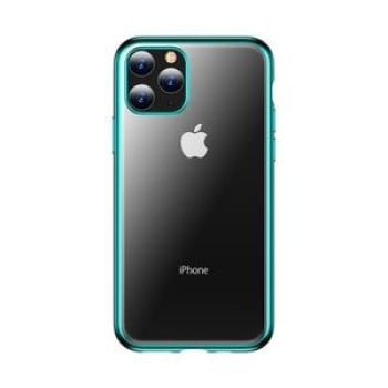 Ударозащитный сиконовый чехол TOTUDESIGN Concise Series Shockproof Electroplating на iPhone 11 Pro Max-прозрачно- зеленый