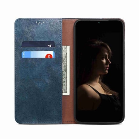 Чехол-книжка Simple Wax Crazy Horse для Samsung Galaxy A35 5G - синий