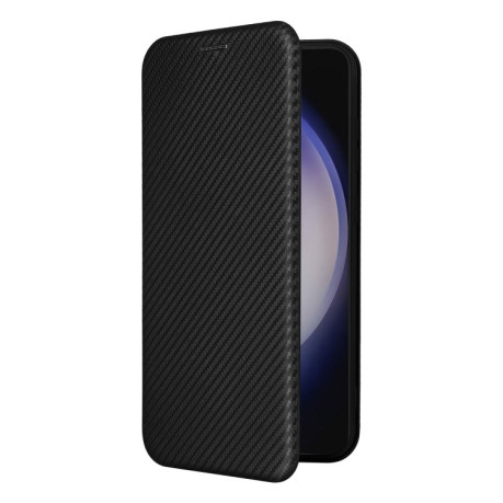 Чехол-книжка Carbon Fiber Texture на Samsung Galaxy S24+ 5G - черный