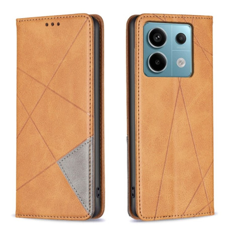 Чохол-книжка Rhombus Texture для Xiaomi Redmi Note 13 Pro 5G/Poco X6 5G - жовтий