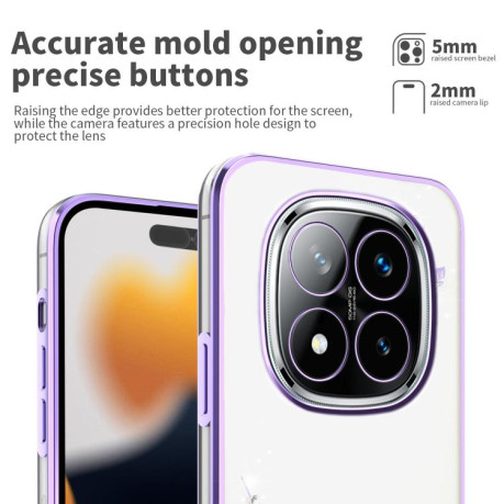 Чохол протиударний Bling Diamond Flower All-inclusive для Xiaomi Redmi Note 14 Pro+ - фіолетовий