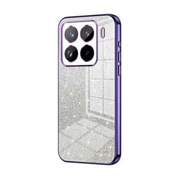 Ударозащитный чехол Gradient Glitter Powder Electroplated на Xiaomi 15 Pro - фиолетовый