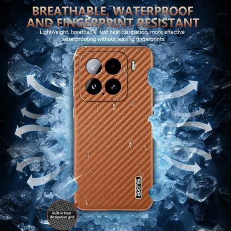 Ударозащитный чехол AZNS Electroplated Edge Carbon Fiber Texture на Xiaomi 15 - синий