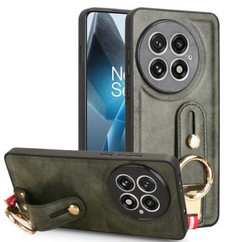 Протиударний чохол Wristband Leather Back для OnePlus 13 - зелений