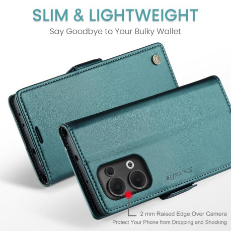 Чехол-книжка CaseMe 023 Butterfly Buckle Litchi Texture RFID Anti-theft Leather для OPPO Reno13 - зеленый